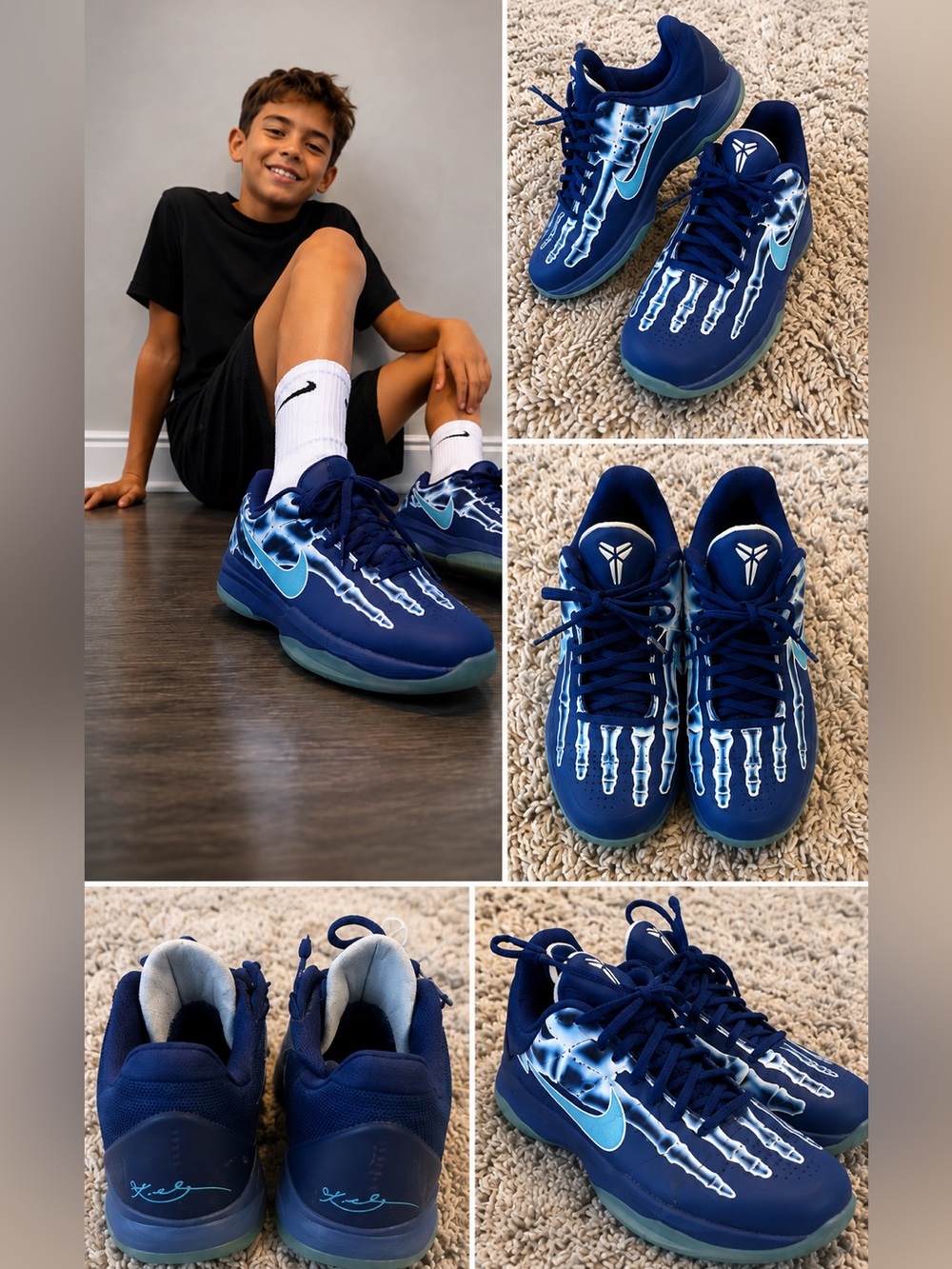 Grade School (5Y) Nike Kobe 5 Protro “X-Ray,” style HM9522-400.
